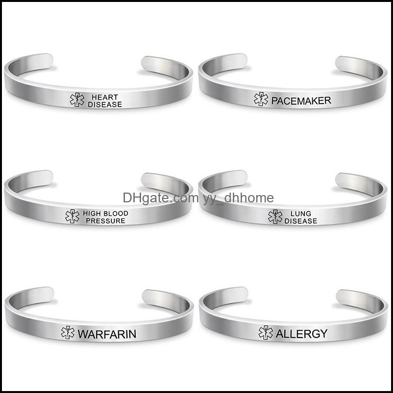 Bangle Bracelets Jewelry Medical Alert Id Bangles Engravable Diabetes Stainless Steel Open Cuff Bracelet Friendship Drop Delivery 2021 Fwy8P
Bangle Bracelets Jewelry Medical Alert Id Bangles Engravable Diabetes Stainless Steel Open Cuff Bracelet Friendship Drop Delivery 2021 Fwy8P