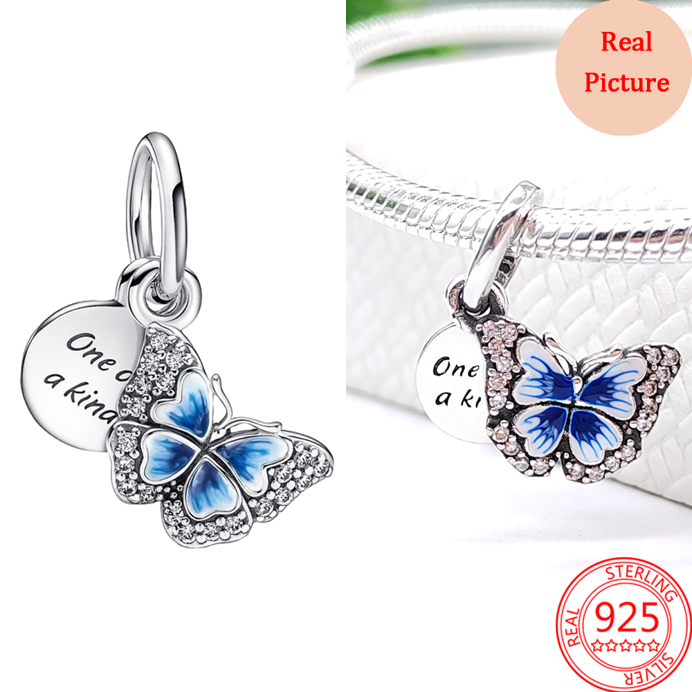 New Popular 925 Sterling Silver Charm Colorful Gems Hollow Out Design Charm For Bracelets Ladies Jewelry Gift Accessories