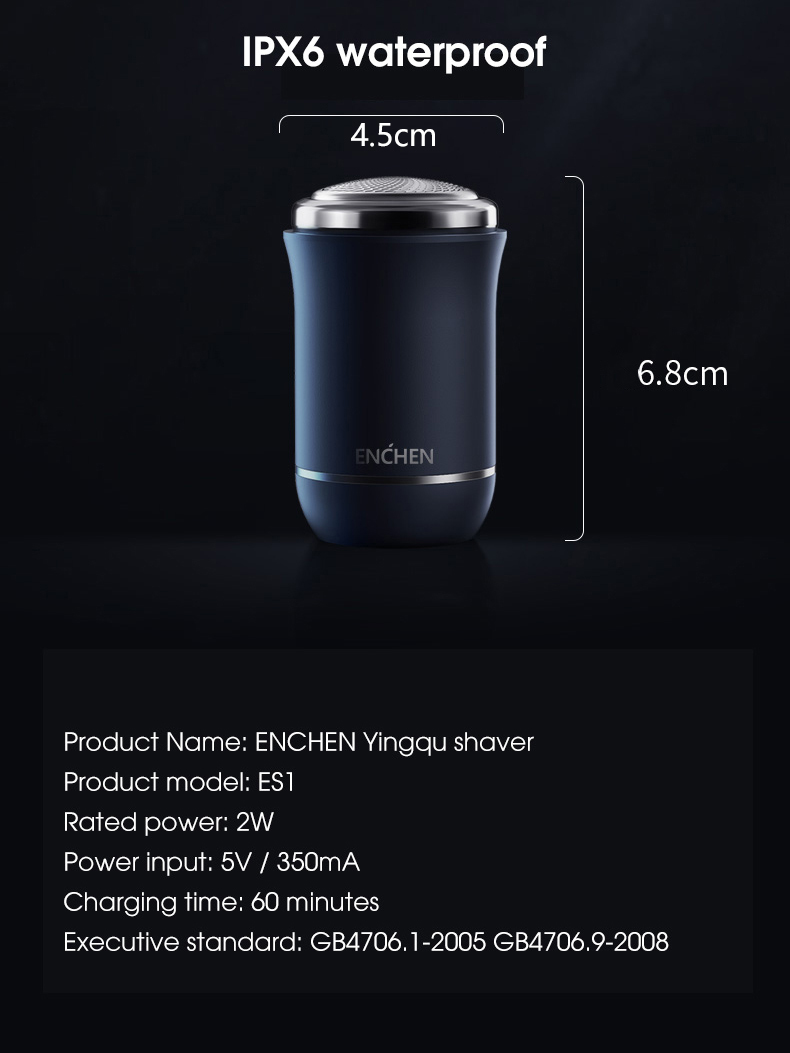 ENCHEN Mini Electric Face Shaver For Men Rechargeable Shaving Beard Machine Wet-Dry Dual Use Waterproof Traveller Electric Razor 220322
