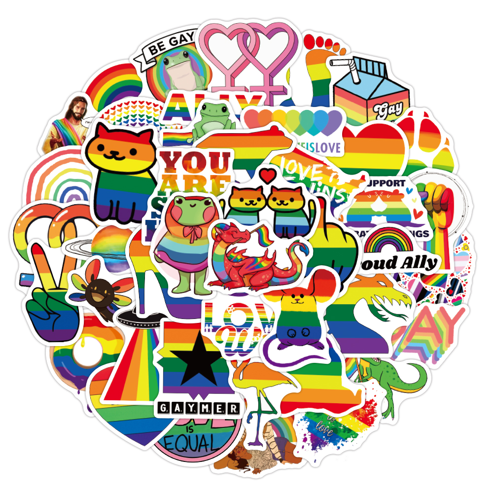 50Pcs Gay Pride Stickers LGBTQ Graffiti Kids Toy Skateboard car Motorcycle Bicycle Sticker Decals Wholesale