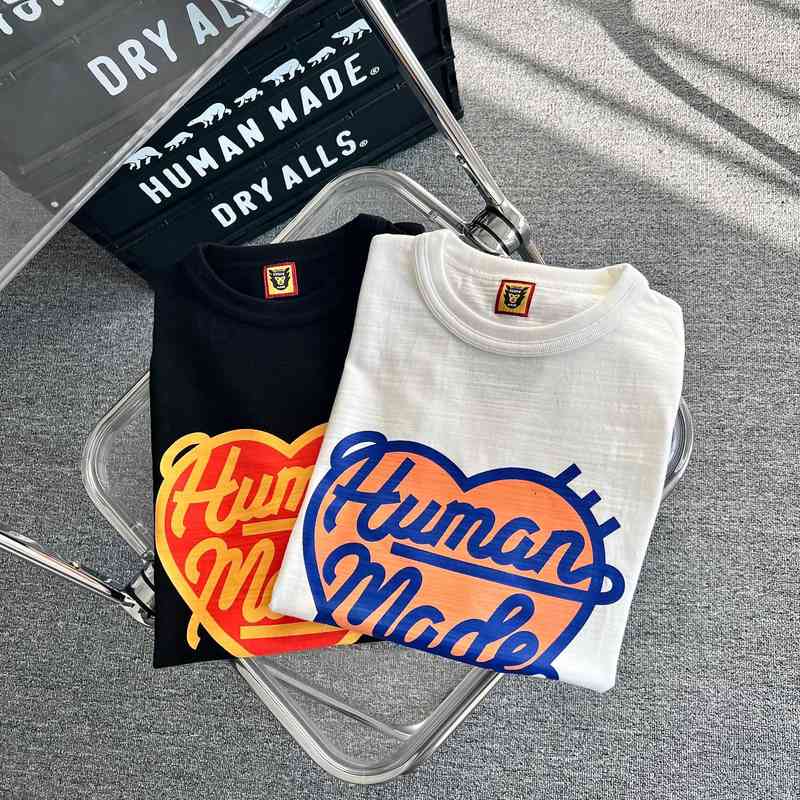 Day Ceiling Tide Human Made Love Bamboo Cotton Short Sleeve Unisex Round Neck Loose T-shirt