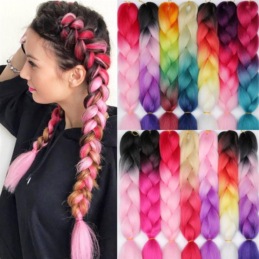24 Inches Braiding Hair Extensions Jumbo Crochet Braids Synthetic Hair style 100g/Pc Pure Blonde Pink Green Blue2470
24 Inches Braiding Hair Extensions Jumbo Crochet Braids Synthetic Hair style 100g/Pc Pure Blonde Pink Green Blue2470