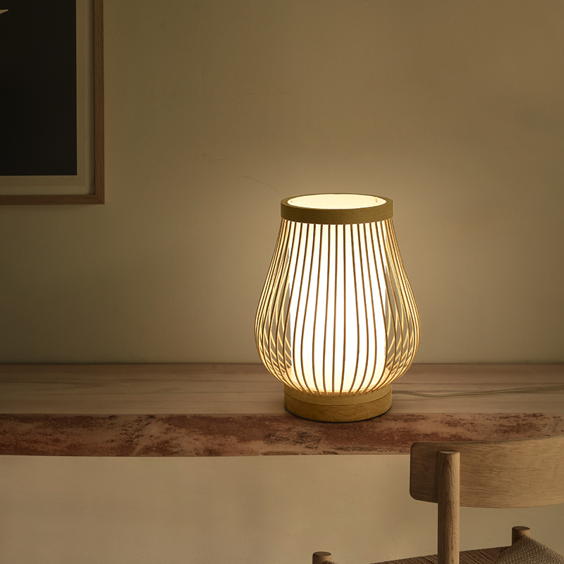 Elegant Desk Lights with Bamboo Finish - Perfect for Living Room and Bedroom Ambiance