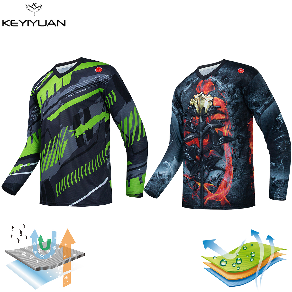KEYIYUAN 2022 Men Long Sleeve Mountain Bike Downhill Jersey Tops Outdoor MTB T-shirt Offroad Bicycle Shirt Breathable, 14
KEYIYUAN 2022 Men Long Sleeve Mountain Bike Downhill Jersey Tops Outdoor MTB T-shirt Offroad Bicycle Shirt Breathable, 14