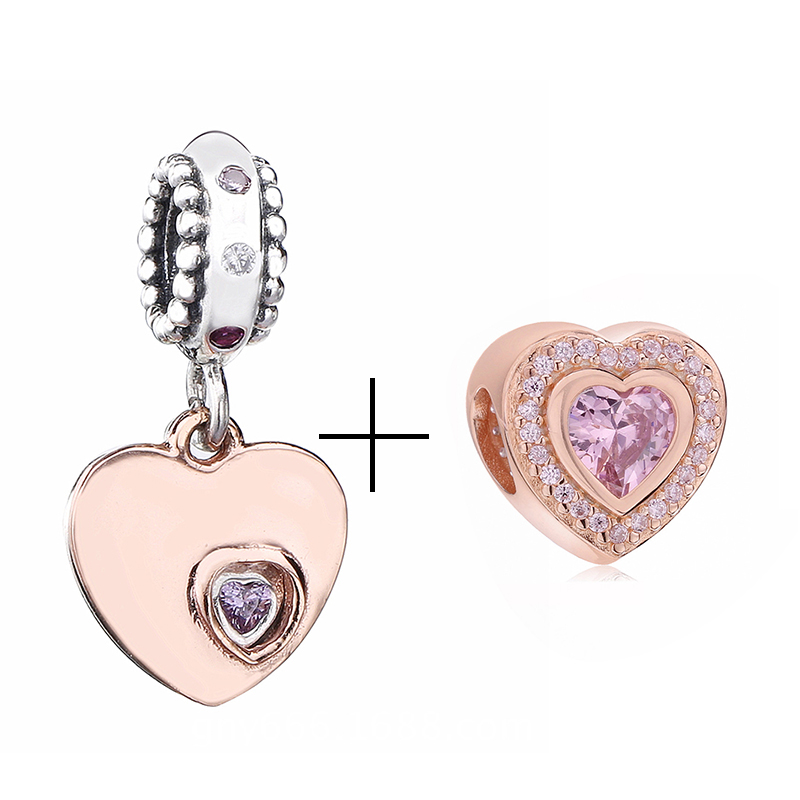 New Popular 925 Sterling Silver Rose Gold Crystal Charm Diy New Crown Beads For S925 Snake Bracelet Necklace Pendant Jewelry Making