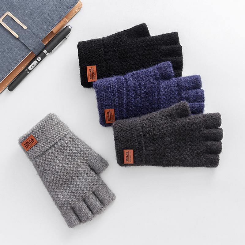 Five Fingers Gloves Solid Color Black Half Finger Fingerless For MenWool Knit Wrist Cotton Winter Warm Stretch Elastic Women
Five Fingers Gloves Solid Color Black Half Finger Fingerless For MenWool Knit Wrist Cotton Winter Warm Stretch Elastic Women