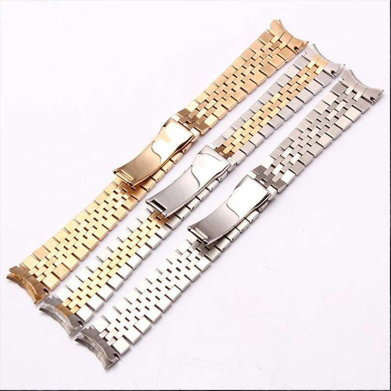 Watch accessories steel strap male 13mm17mm20mm sports for Rolex luxury series five beads full solid women watch band 220624