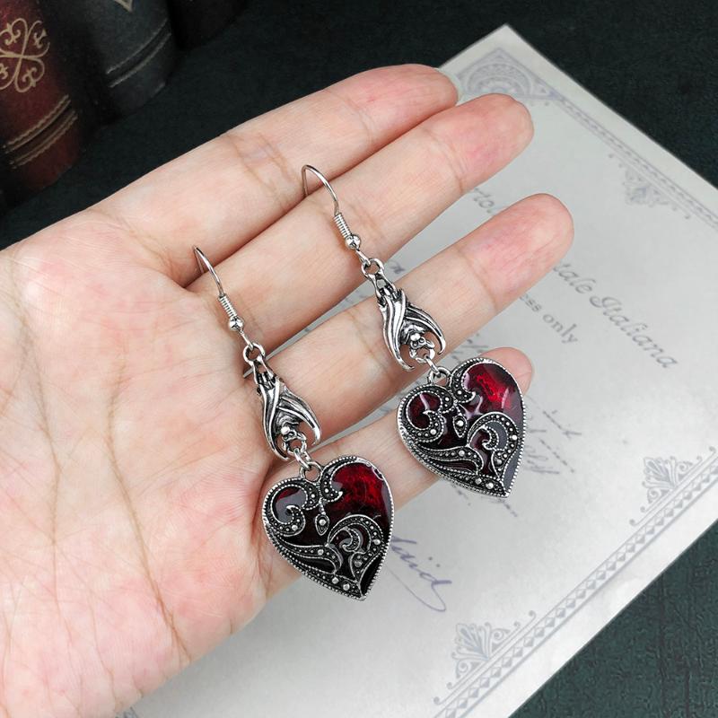 Dangle & Chandelier Alloy Gothic Dark Bat Red Heart Shaped Women's Earring Pattern Simple Cool Thin Face Hook Fashion Earrings Wholesale
Dangle & Chandelier Alloy Gothic Dark Bat Red Heart Shaped Women's Earring Pattern Simple Cool Thin Face Hook Fashion Earrings Wholesale