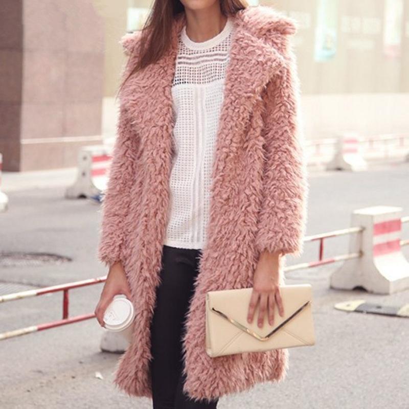 Wholesale- Fashion Autumn Lambswool Full Sleeved Jacket Long Furry Coat Winter Overcoat, Pink
Wholesale- Fashion Autumn Lambswool Full Sleeved Jacket Long Furry Coat Winter Overcoat, Pink