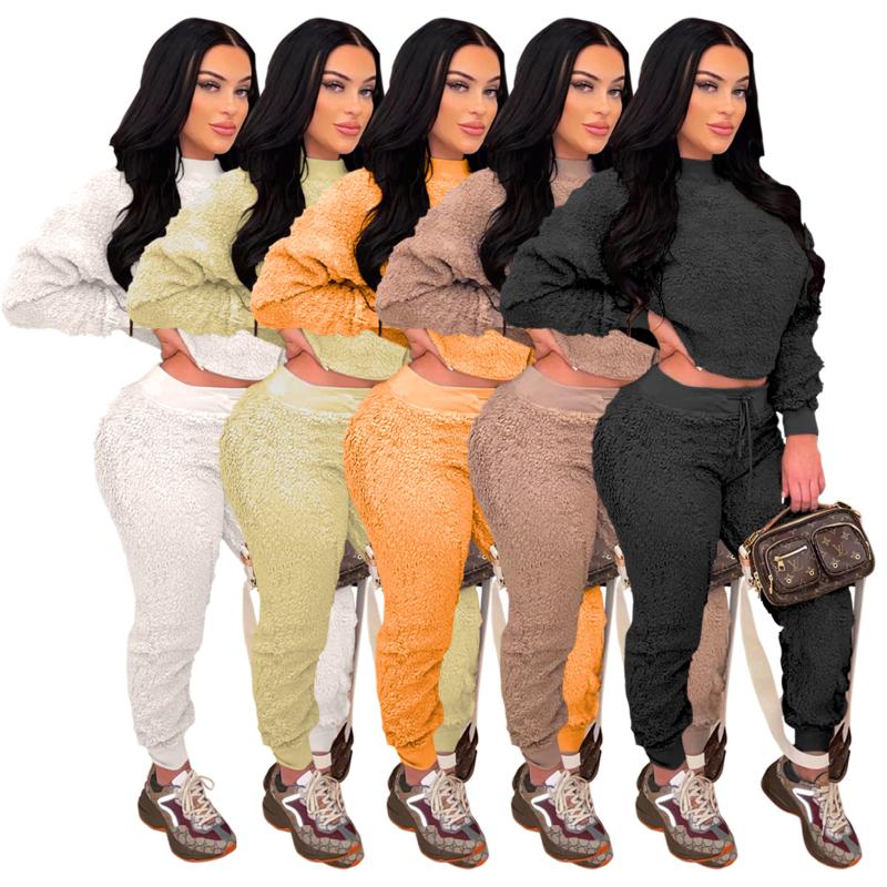 Women' Two Piece Pants Casual Plush Solid Tracksuit Women Furry Sporty Fitness O Neck Long Sleeve Crop Top + Sweat Slim Set Outfits, Orange set
Women' Two Piece Pants Casual Plush Solid Tracksuit Women Furry Sporty Fitness O Neck Long Sleeve Crop Top + Sweat Slim Set Outfits, Orange set