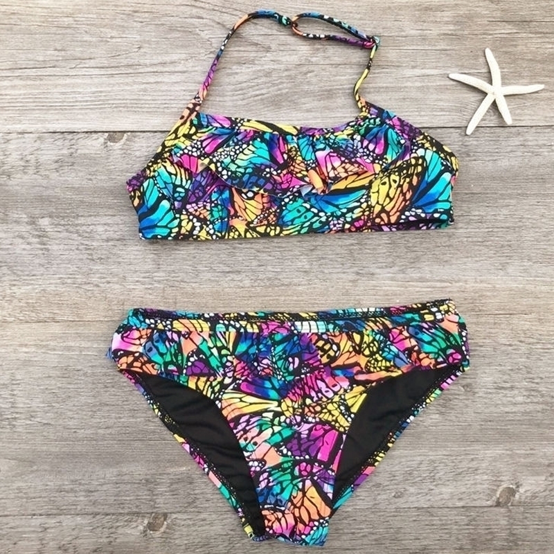 Girls Swim Twopiece Suits Bikinis Print With Flower Girl Bikini Set Swimsuit Children Swimwear Kids Bathing Suit Girl Beachwear Y200319, Leaves
Girls Swim Twopiece Suits Bikinis Print With Flower Girl Bikini Set Swimsuit Children Swimwear Kids Bathing Suit Girl Beachwear Y200319, Leaves