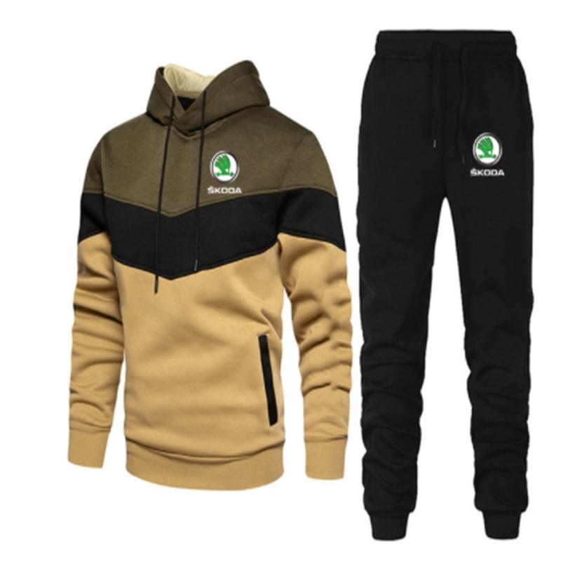Men's Tracksuits Casual Sportswear Three Color Stitching SKODA Loose Hoodie Suit Coat And Pants 2 Piece, Gray
Men's Tracksuits Casual Sportswear Three Color Stitching SKODA Loose Hoodie Suit Coat And Pants 2 Piece, Gray