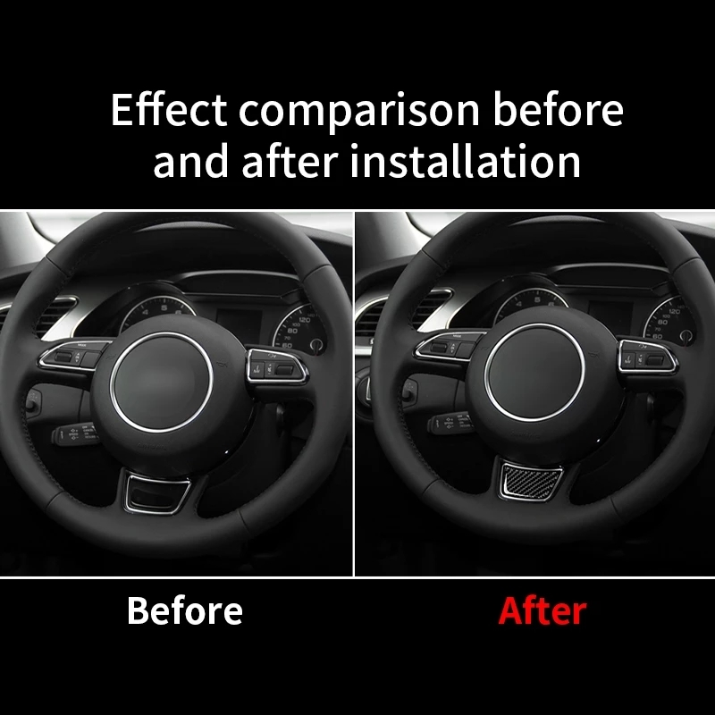 Car Carbon Fiber Steering Wheel Styling S Emblem Stickers For Audi A1 A3 A4 A5 A6 A7 2.0T Interior Modification Accessories