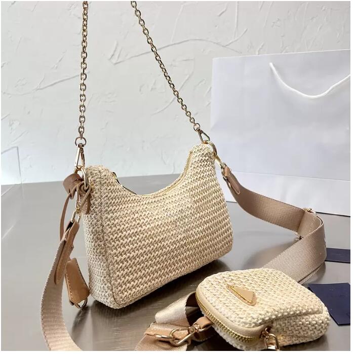 Summer Straw bag hobo designer shoulder crossbody bags ladies chain tote bag composite handbag with coin purse Woman Handbags Chest pack lady chains Totes cross body, Black
Summer Straw bag hobo designer shoulder crossbody bags ladies chain tote bag composite handbag with coin purse Woman Handbags Chest pack lady chains Totes cross body, Black