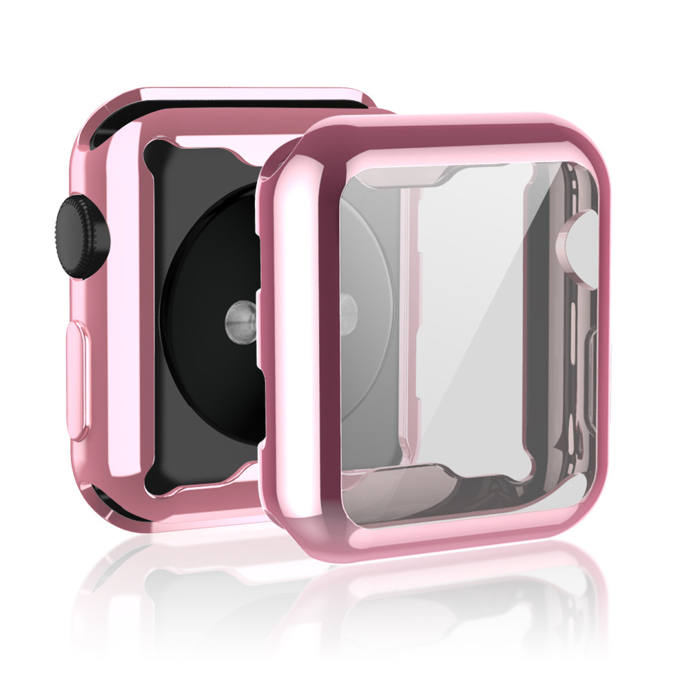 360 Full Protection Soft TPU Cases Front Screen Protector Electroplated Plating Protective Cover For Apple Watch iWatch series 7 6 5 4 3 2 41mm 45mm 4