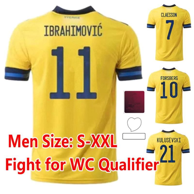 Sweden 2021 soccer jersey IBRAHIMOVIC QUAISON ISAK FORSBERG 20 21 football shirts CLAESSON men kids kit KULUSEVSKI OLSSON BENGTSSON DANIELSON maillot uniform, Away +patch
Sweden 2021 soccer jersey IBRAHIMOVIC QUAISON ISAK FORSBERG 20 21 football shirts CLAESSON men kids kit KULUSEVSKI OLSSON BENGTSSON DANIELSON maillot uniform, Away +patch