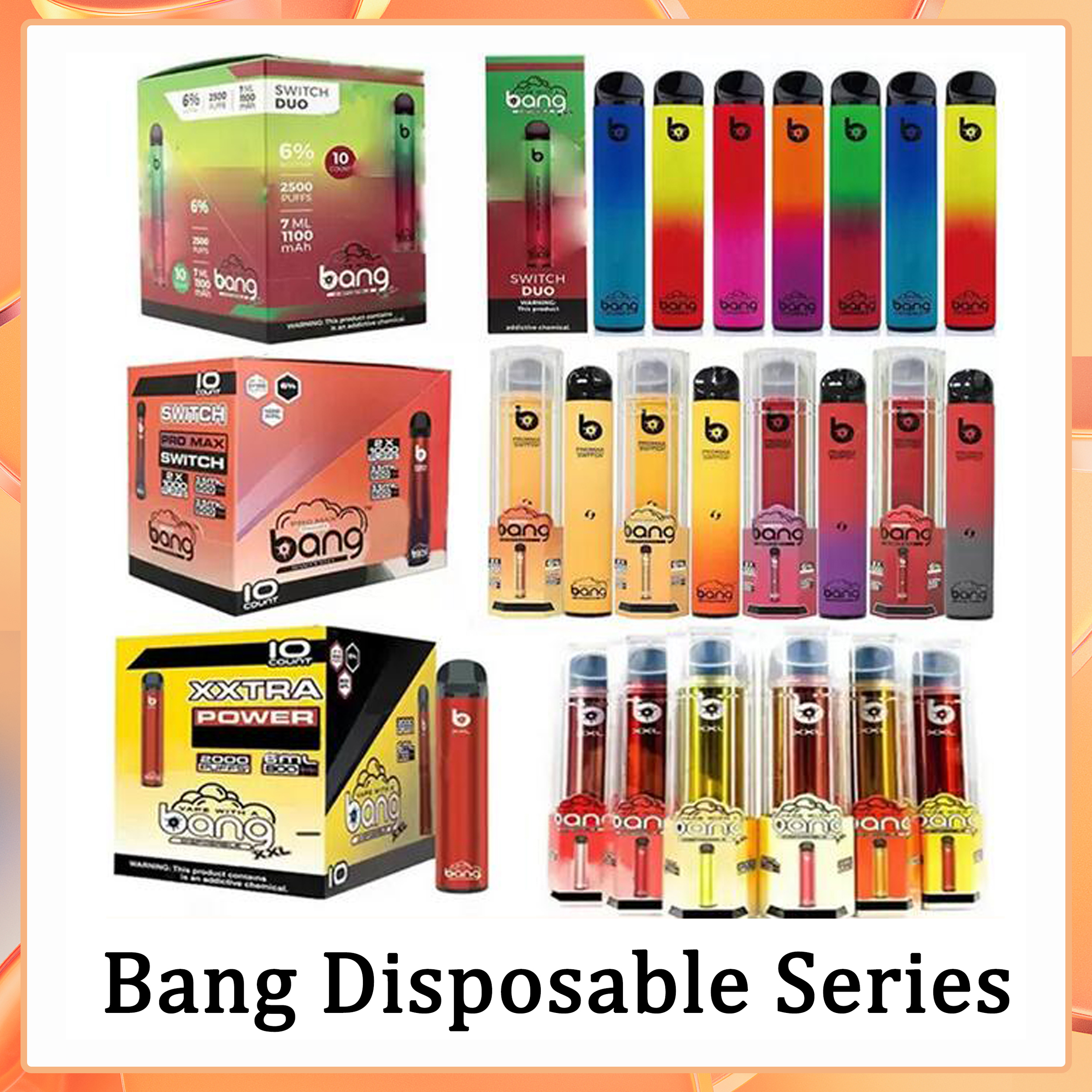 Bang Pro Max Switch XXL DUO Disposable Electronic Cigarettes 2 IN 1 Device 8ml Pods 1100mah 2000 2500 Puffs Vape Pen Factory Wholesale
Bang Pro Max Switch XXL DUO Disposable Electronic Cigarettes 2 IN 1 Device 8ml Pods 1100mah 2000 2500 Puffs Vape Pen Factory Wholesale
