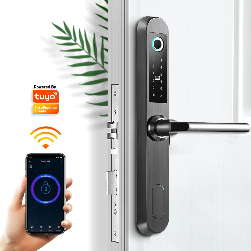 New Tuya Smart Lock WiFi Home Fingerprint Combination Digital NFC Card serrure de porte
New Tuya Smart Lock WiFi Home Fingerprint Combination Digital NFC Card serrure de porte