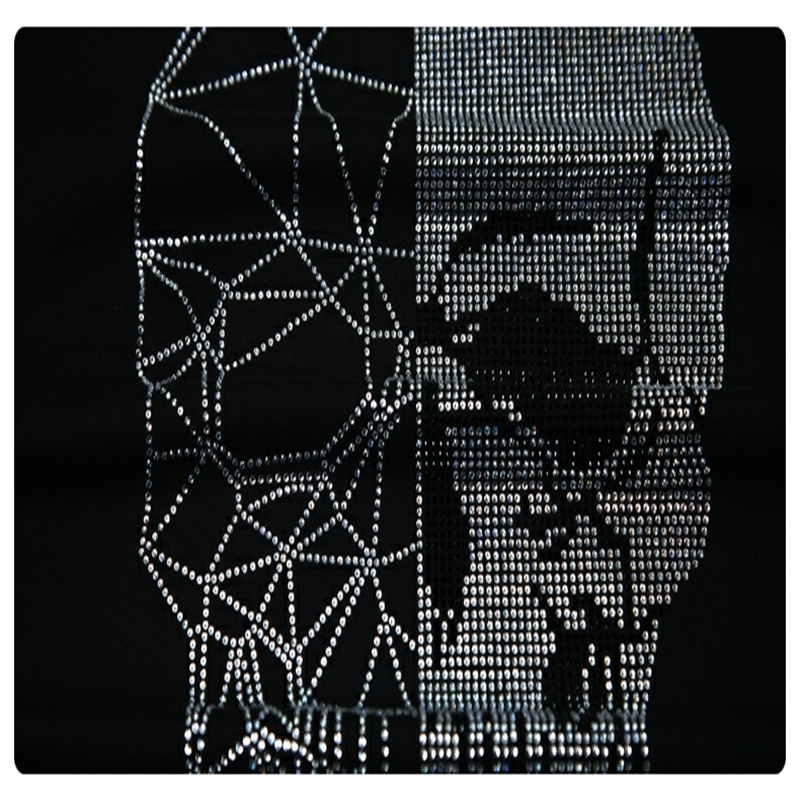 Loose Hip-Hop Style Men's Shirt Skull With Diamonds Shiny Personality Casual Bottoming Long Sleeves 220322