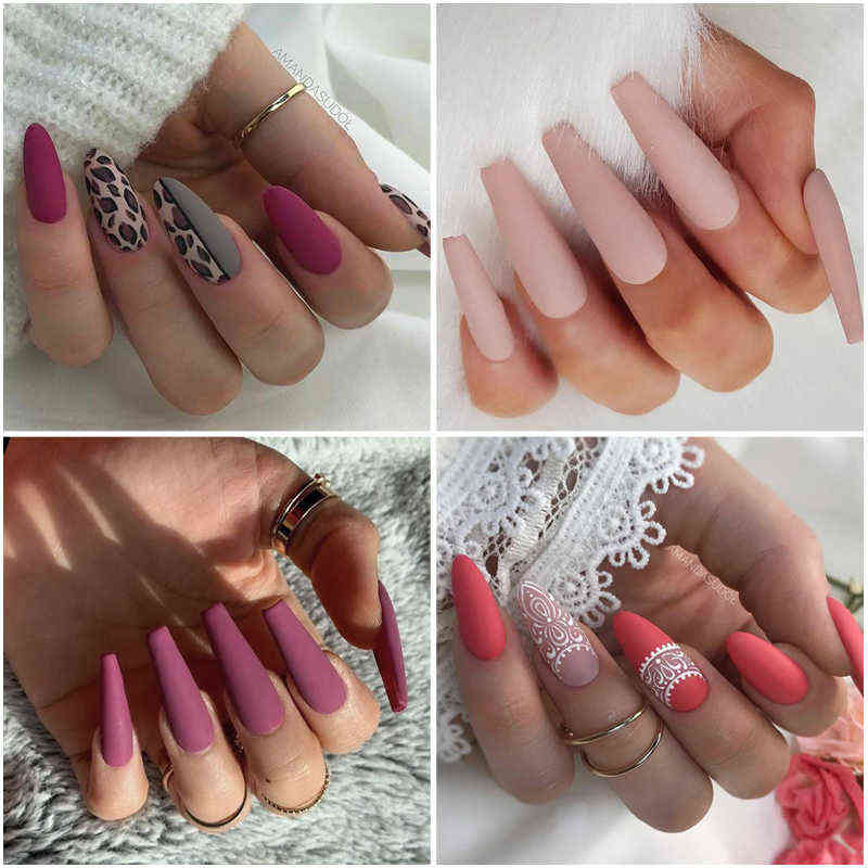 NXY Nail Gel Matte French Style Polsih 2pcs Set Hybrid Semi Permanent Uv Led Base Top Coat Art Manicure 0328