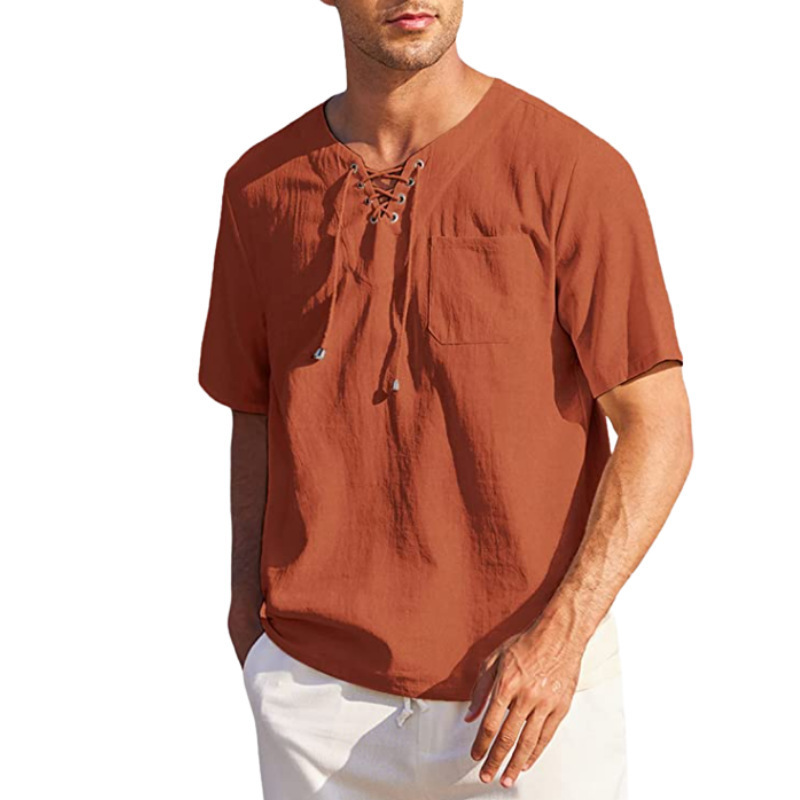 Men Cotton Linen Short Sleeves Shirt Tshirt Fashion V Neck Laceup Loose Tees Tops Casual Summer Beach Pullover Blouse Tshirts 220614
Men Cotton Linen Short Sleeves Shirt Tshirt Fashion V Neck Laceup Loose Tees Tops Casual Summer Beach Pullover Blouse Tshirts 220614
