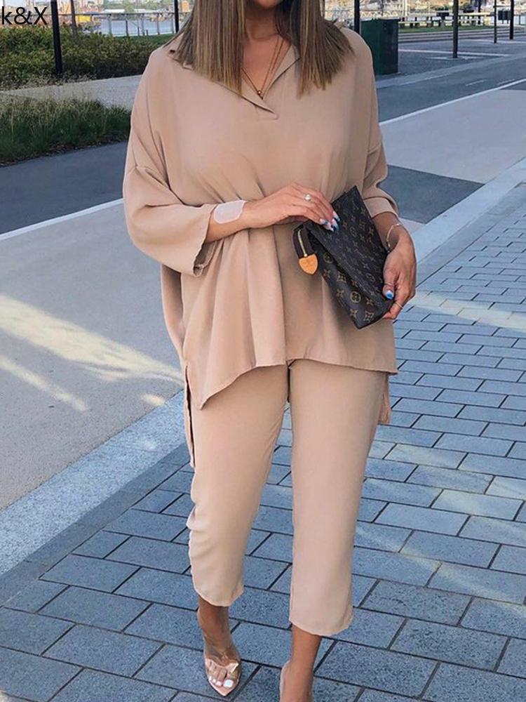Women' Two Piece Pants Two-piece Suits Women OL Matching Urban Tracksuit Casual Pant Sets Solid Work Spring Lapel Neck Long Sleeve Blouse, Beige
Women' Two Piece Pants Two-piece Suits Women OL Matching Urban Tracksuit Casual Pant Sets Solid Work Spring Lapel Neck Long Sleeve Blouse, Beige