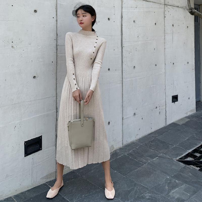 Casual Dresses Korean Fashion Womens Dress Solid Color Half High Collar Waist Temperament Long Sleeve 2022 Autumn Winter, Black
Casual Dresses Korean Fashion Womens Dress Solid Color Half High Collar Waist Temperament Long Sleeve 2022 Autumn Winter, Black