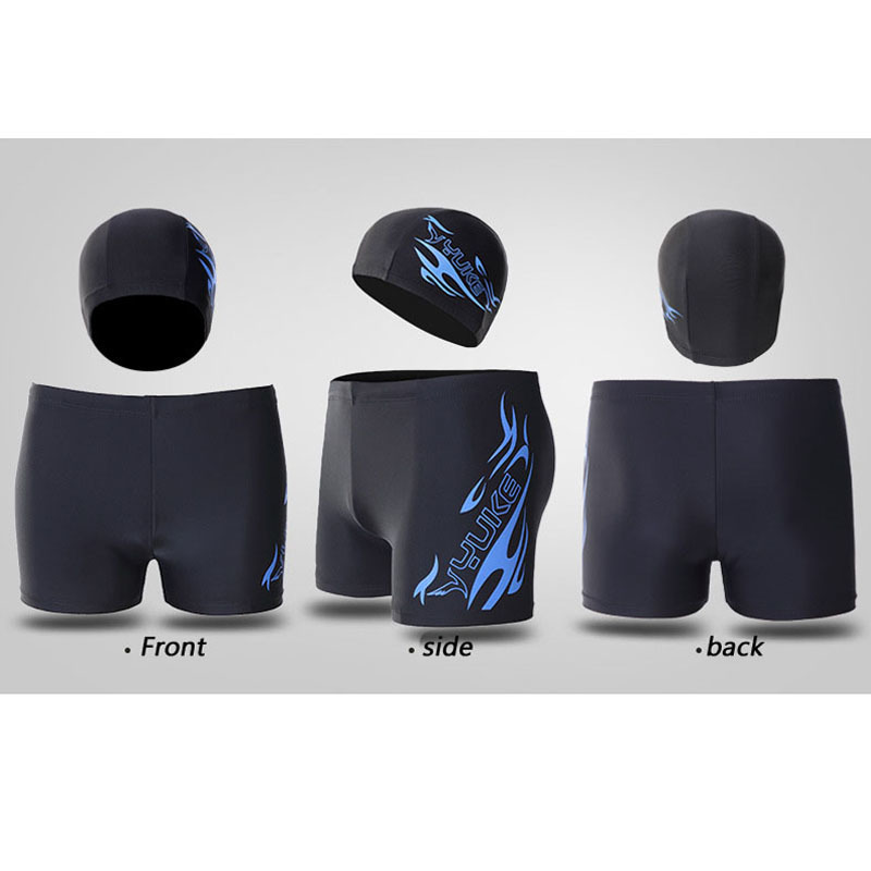 Men's Swimsuit With Hat Beach Sport Swim Trunks Men Surf Swimming Shorts For Male Swimwear Boxer Quick Drying Briefs Plus Size 220505