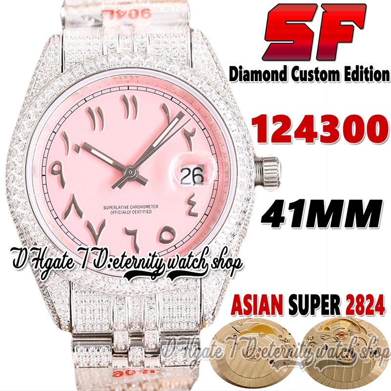 SF Latest ew124300 A2824 Automatic Mens Watch tw126334 jh114300 Diamond inlay Case Pink Arabic Dial 904L Steel Iced Out Diamonds Bracelet eternity Jewelry Watches, Watch waterproof cost
SF Latest ew124300 A2824 Automatic Mens Watch tw126334 jh114300 Diamond inlay Case Pink Arabic Dial 904L Steel Iced Out Diamonds Bracelet eternity Jewelry Watches, Watch waterproof cost