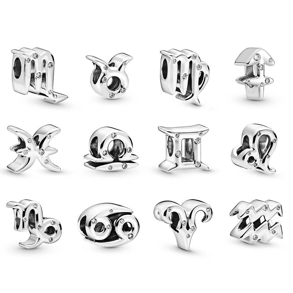 925 Sterling Silver Dangle Charm Silver Plated Bead 12 Constellations Leo Capricorn Virgo Aquarius Bead Fit Charms Bracelet DIY Jewelry Accessories