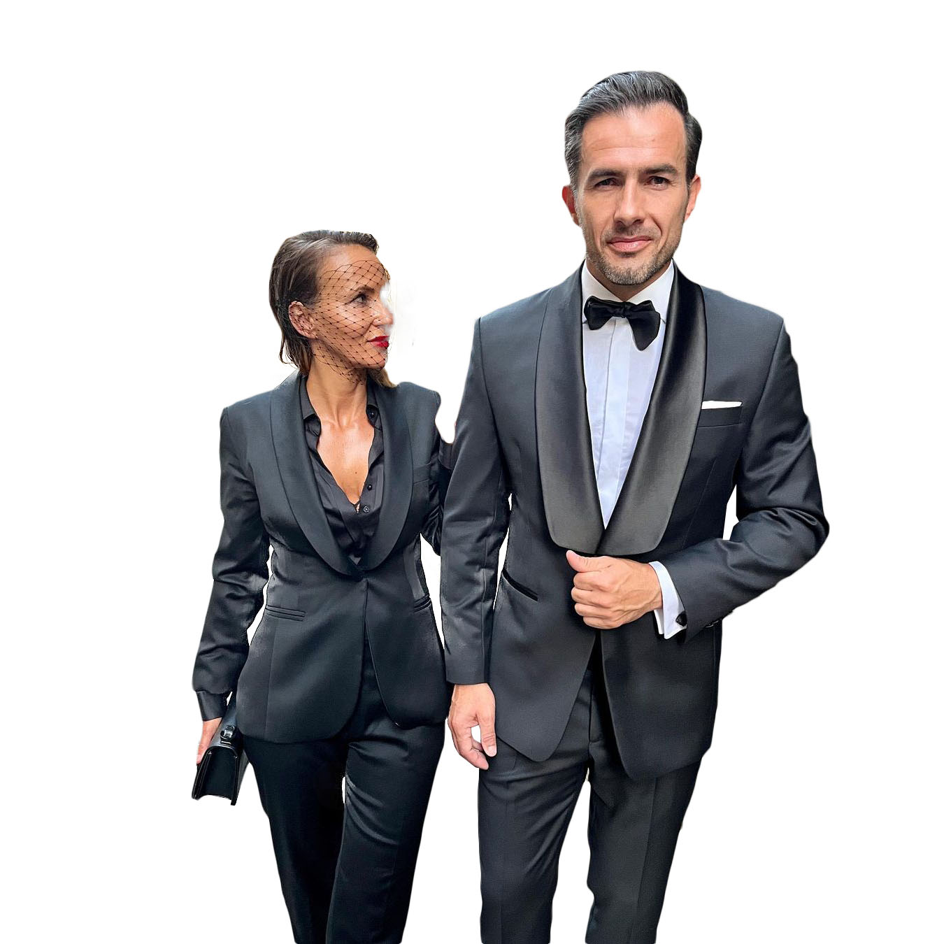 Black Wedding Tuxedos For Men Shawl Lapel 2 Pieces Slim Fit Costume Homme Mariage Traje Novio Prom Evening Pants Suits