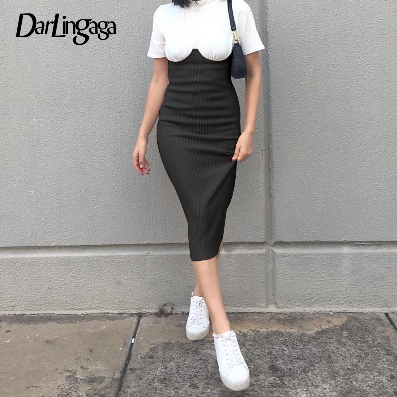 Casual Elegant Patchwork Bodycon Midi Dress Ladies Fashion Knitted Black White Summer Dresses 2021 Contrast Color New
Casual Elegant Patchwork Bodycon Midi Dress Ladies Fashion Knitted Black White Summer Dresses 2021 Contrast Color New