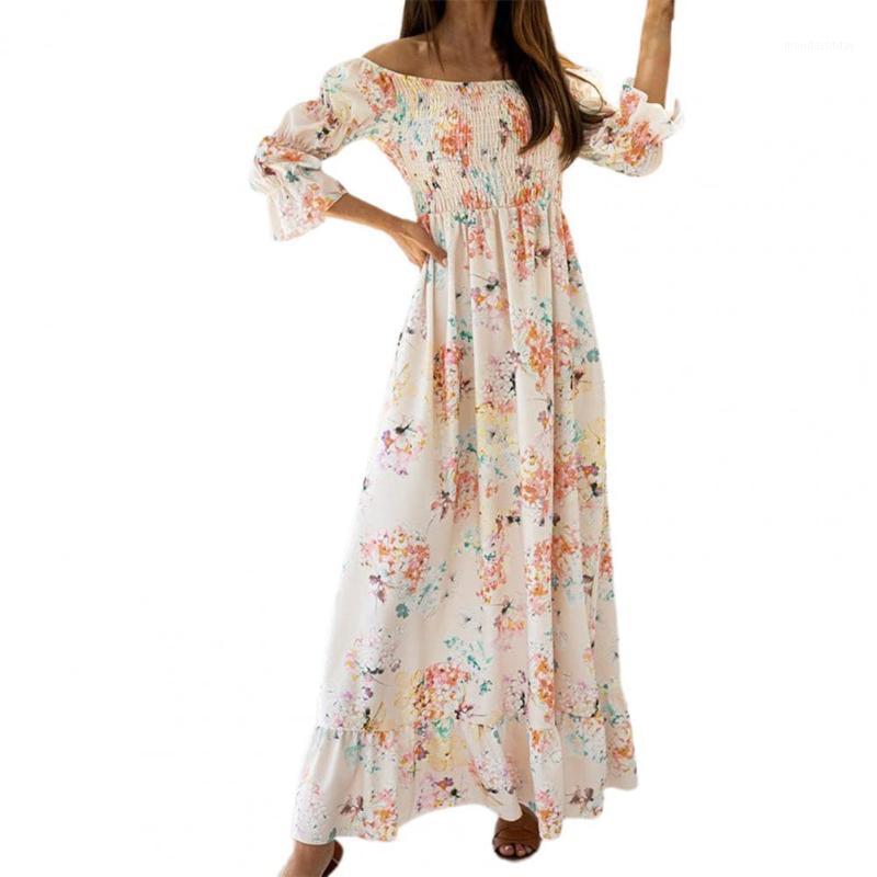 Casual Dresses Mid Puff Sleeve Floral Maxi Dress Square Collar Ruffle Flowy Hem Women Slash Neck Midi Elegant Korean Harajuku Boho, Beige
Casual Dresses Mid Puff Sleeve Floral Maxi Dress Square Collar Ruffle Flowy Hem Women Slash Neck Midi Elegant Korean Harajuku Boho, Beige