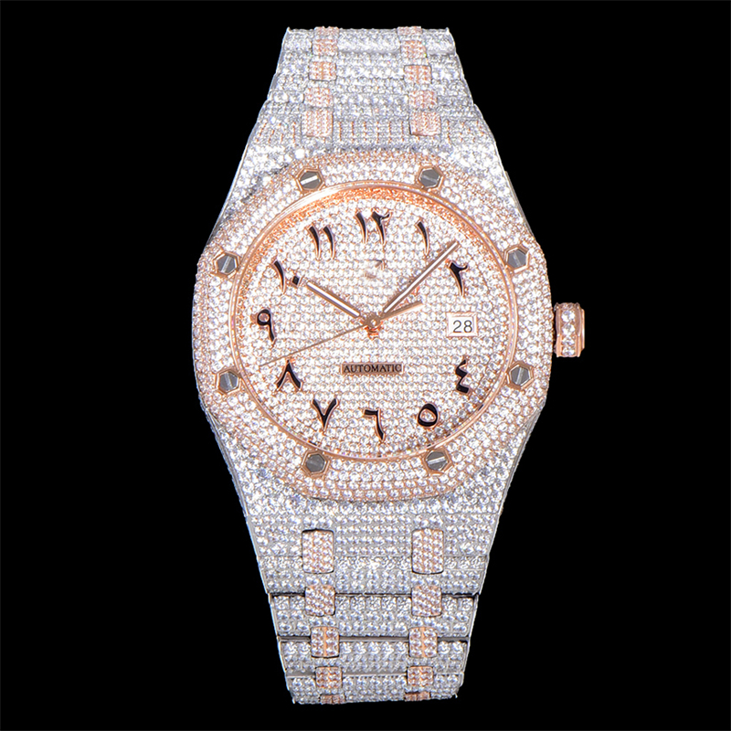 APS 15400 Montre De Luxe Diamond watch 41mm 3120 automatic mechanical movement fine steel case mens watches babysbreath Wristwatches waterproof, As picture
APS 15400 Montre De Luxe Diamond watch 41mm 3120 automatic mechanical movement fine steel case mens watches babysbreath Wristwatches waterproof, As picture