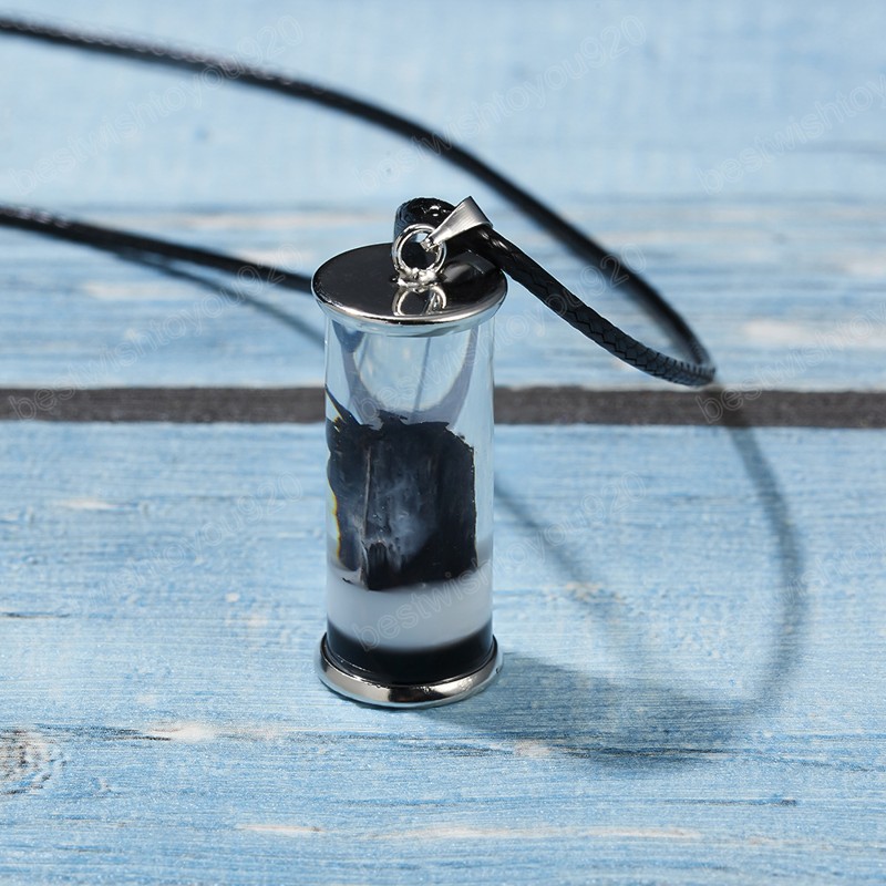 Women Transparent Glass Bottle Pendant Necklace Handmade Dried Flower Necklace Permanent Preservation Jewelry