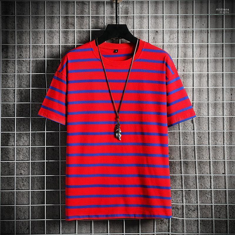 Men's T-Shirts Summer Cotton Striped Embroidery Short-sleeved T-shirt Fashion Men Slim Fit Tshirt Clothing Streetwear Mild22, Red
Men's T-Shirts Summer Cotton Striped Embroidery Short-sleeved T-shirt Fashion Men Slim Fit Tshirt Clothing Streetwear Mild22, Red