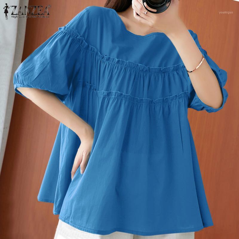 Women' Blouses & Shirts Women Vintage Blouse 2022 Summer Ruffle Pleated Tops Casual Solid Puff Sleeve Blusa Femininas Oversized O-ne, Blue
Women' Blouses & Shirts Women Vintage Blouse 2022 Summer Ruffle Pleated Tops Casual Solid Puff Sleeve Blusa Femininas Oversized O-ne, Blue