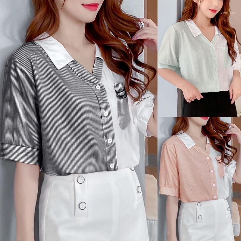 Fashion Striped Patchwork Blouse Shirt Buttons V-Neck Tops Tee Casual Summer Ladies Female Women Short Sleeve Blusas Pullover Women, Pink
Fashion Striped Patchwork Blouse Shirt Buttons V-Neck Tops Tee Casual Summer Ladies Female Women Short Sleeve Blusas Pullover Women, Pink
