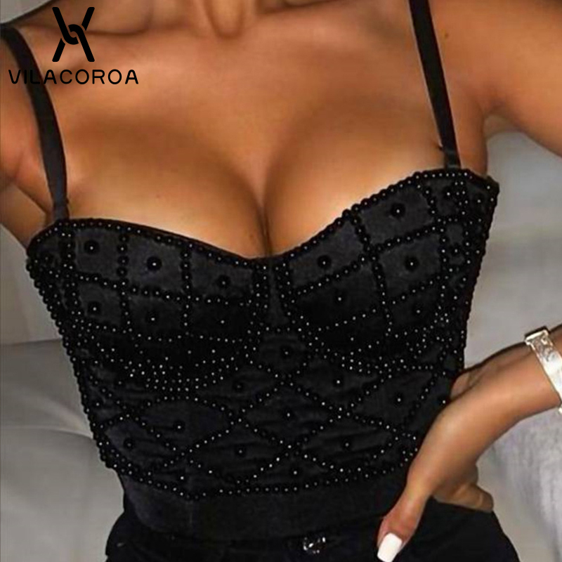 Corset Gothic sexy Camisole Top Women Solid Fashion High Waist Slim Crop Woman Party Temperament Commute Tube 220325
