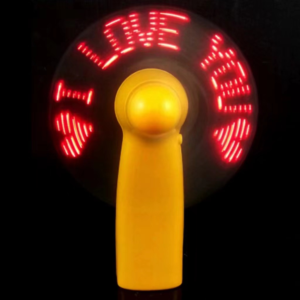 LED handheld with flash Electric Fans DIY creative gift logo mini portable electric fan