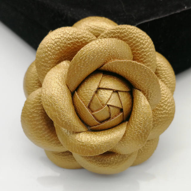Dress Accessories Fashion Black Bow Fabric Camellia Flower Brooch Pin Wedding Party Costume Accessories