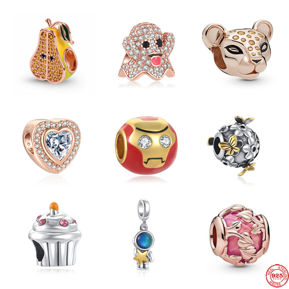 925 Sterling Silver Dangle Charm Dog Rose Gold Skull Cake Butterfly Beads Bead Fit Pandora Charms Bracelet DIY Jewelry Accessories
925 Sterling Silver Dangle Charm Dog Rose Gold Skull Cake Butterfly Beads Bead Fit Pandora Charms Bracelet DIY Jewelry Accessories