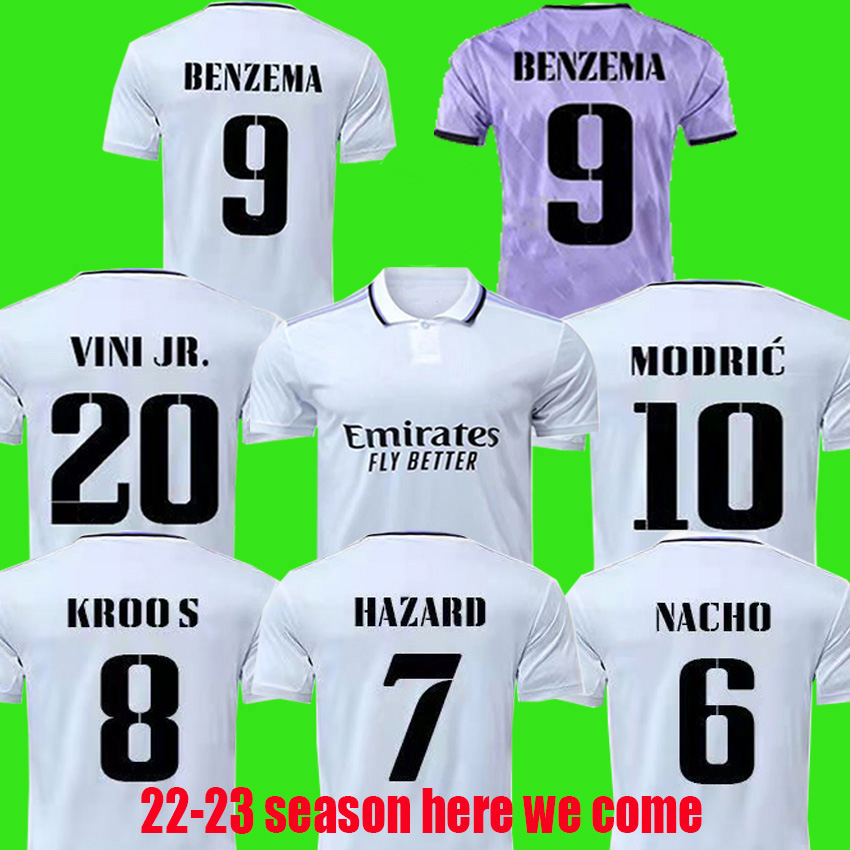 BENZEMA soccer jersey 22 23 football shirt VINI JR CAMAVINGA ALABA HAZARD ASENSIO MODRIC KROOS VALVERDE REAL MADRIDS camiseta men kids kit 2022 2023 uniforms6 01, 21-22 home aldult ucl
BENZEMA soccer jersey 22 23 football shirt VINI JR CAMAVINGA ALABA HAZARD ASENSIO MODRIC KROOS VALVERDE REAL MADRIDS camiseta men kids kit 2022 2023 uniforms6 01, 21-22 home aldult ucl