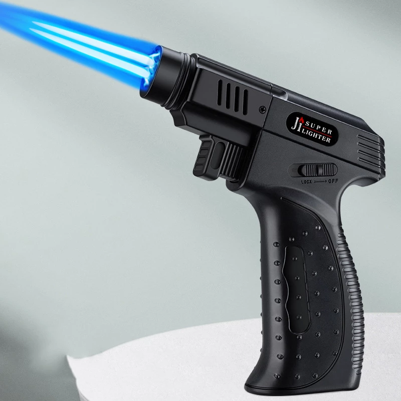 Gas Windproof BBQ Kitchen Cooking Jet Torch Turbine Lighter High Capacity Spray Gun Jewelry Metal Welding Gifts Lighters W260202