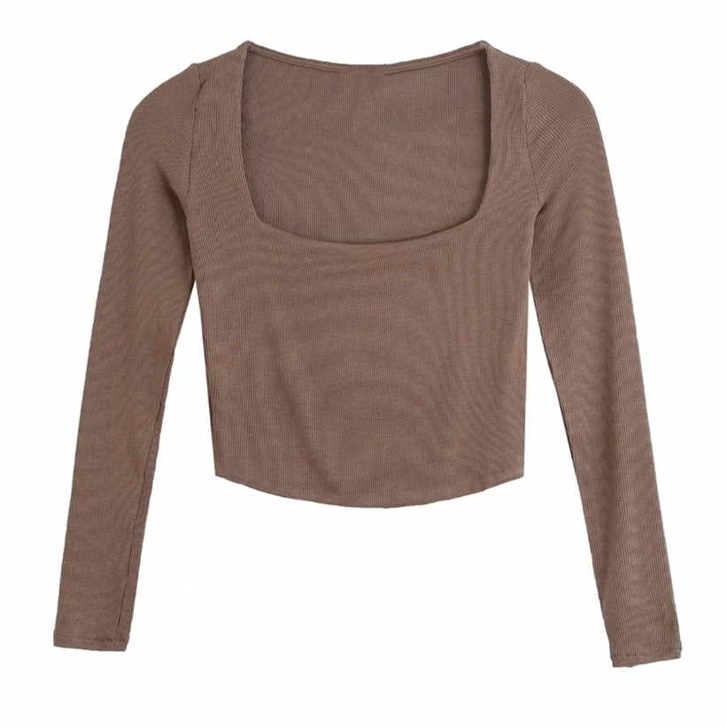 Autumn Women Square Collar Knitting Short T Shirt Casual Femme O Neck Long Sleeve Crop Tops T1380 220322, As pic
Autumn Women Square Collar Knitting Short T Shirt Casual Femme O Neck Long Sleeve Crop Tops T1380 220322, As pic