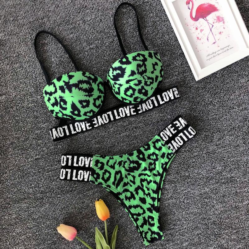 Women' Swimwear Letters Printed Bikini Push Up Women Swimsuit 2022 Sexy Halter Female Brazilian Beach Wear Bathing Suit, Black 
Women' Swimwear Letters Printed Bikini Push Up Women Swimsuit 2022 Sexy Halter Female Brazilian Beach Wear Bathing Suit, Black