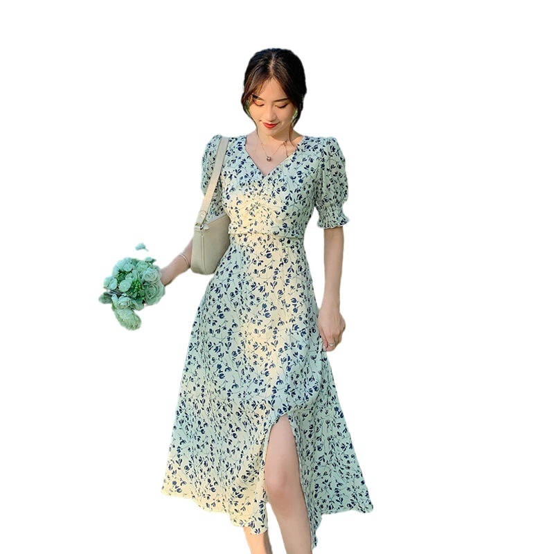 Harajuku Floral Dress for Women Party French Vintage Retro Office Lady Casual Club Mini Sexy Dresses Summer Clothes 220510