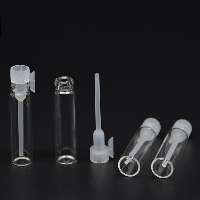 100 PCS 1/2/3 ML Empty Mini Glass Perfume Small Sample Vials Perfume Bottle Laboratory Liquid Fragrance Test Tube Trial Bottle 220711