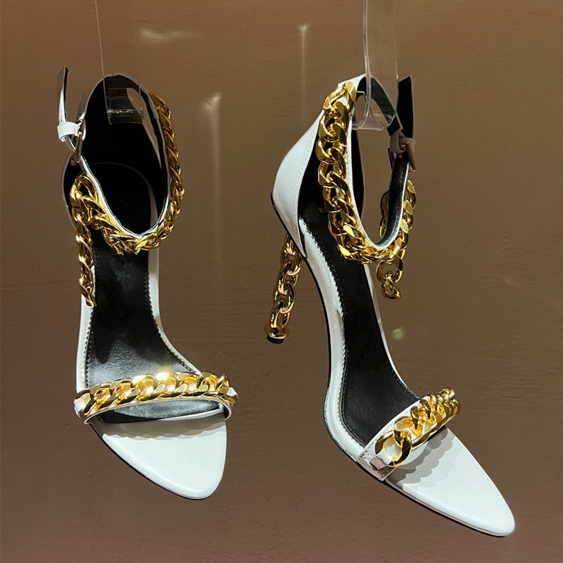 Casual Designer Summer Lady Women Sandals White Genuine Leather Peep Toe Strappy Chains Padlock High Heels Shoes, Black
Casual Designer Summer Lady Women Sandals White Genuine Leather Peep Toe Strappy Chains Padlock High Heels Shoes, Black
