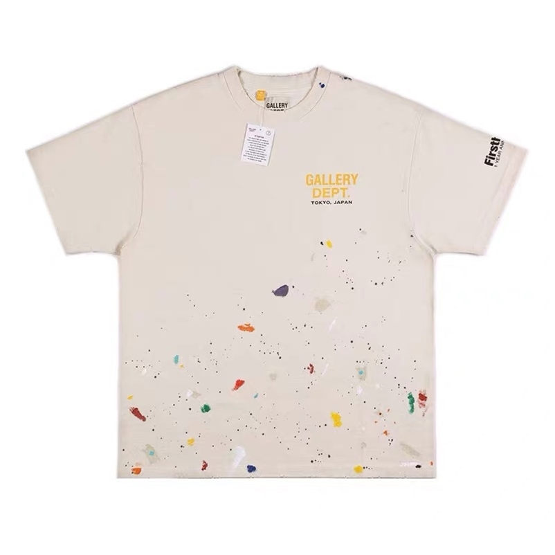 Designer Men T-shirts Gallerydept Gary . Tokyo limited Tokyo old letters speckled colorful loose short sleeve tshirt men and women summer, Creamy-white 
Designer Men T-shirts Gallerydept Gary . Tokyo limited Tokyo old letters speckled colorful loose short sleeve tshirt men and women summer, Creamy-white